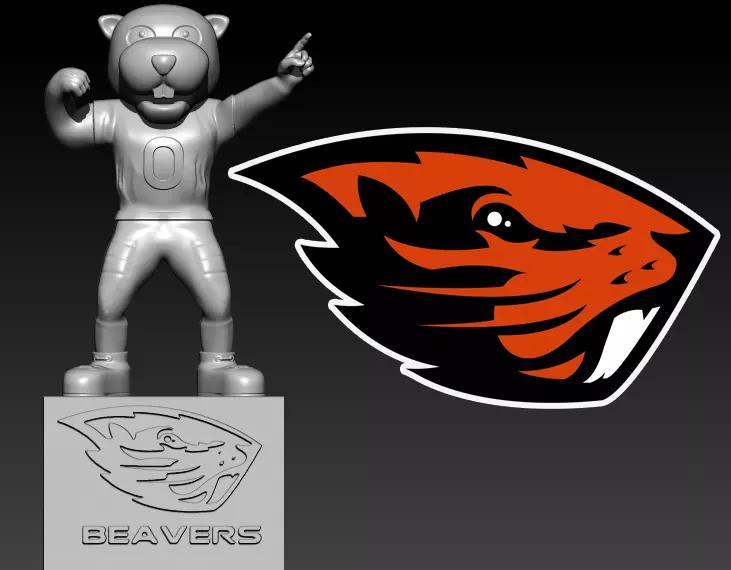 NCAA - OREGON STATE BEAVERS FOOTBALL MASCOT STATUE DECOR