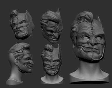 Batman and Joker Mask Stl Files 3D Printing Cosplay Marvel