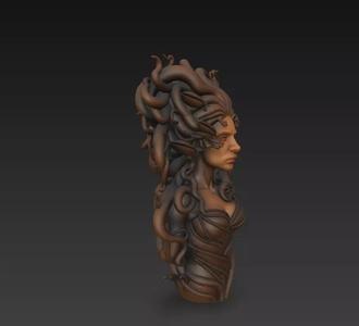 Medusa Bust - Dark Fantasy Mythological 3D Sculpture Model