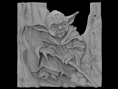 3D Model STL File for CNC Router/Laser & 3D Printer Master Yoda
