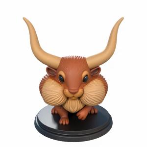 Fluffy Horned Creature - 3D Model for Printing