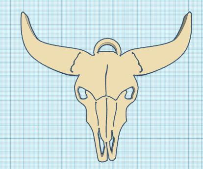 Taurus Bull Skull with ring for Keychain Pendant Charm