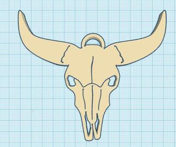 Taurus Bull Skull with ring for Keychain Pendant Charm