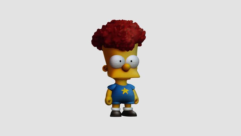 Bart Simpson afro curls