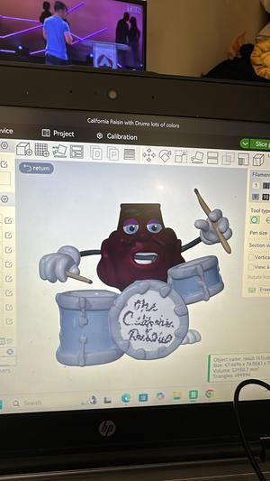 California Raisin with drums
