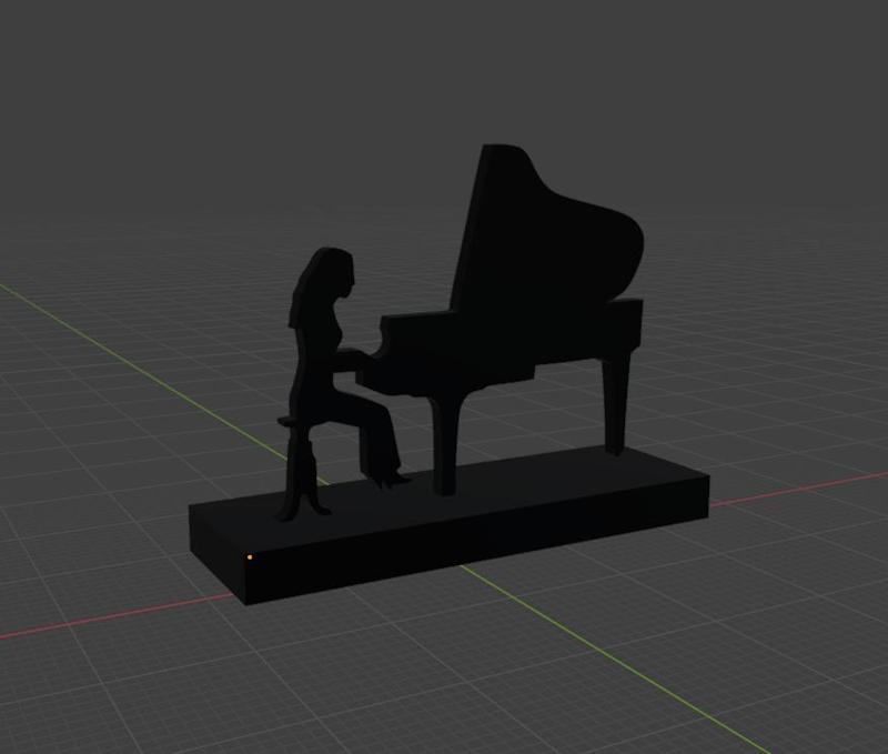Piano woman, music home and wall decoration instrument