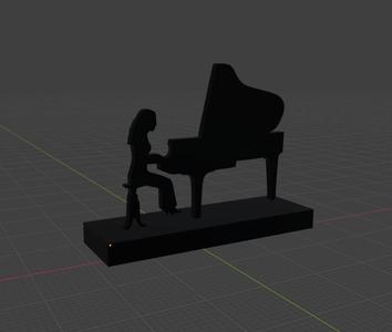 Piano woman, music home and wall decoration instrument