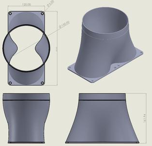 Duct Adapter for ASIC Miners, fi150mm