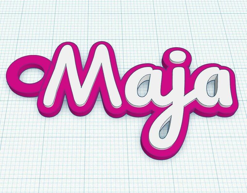 Fancy Keychain Name Tag - Maja
