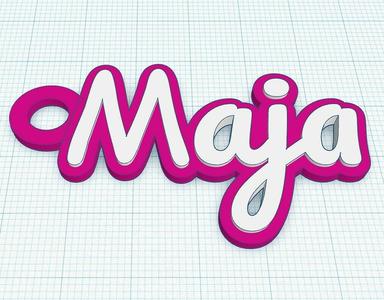 Fancy Keychain Name Tag - Maja