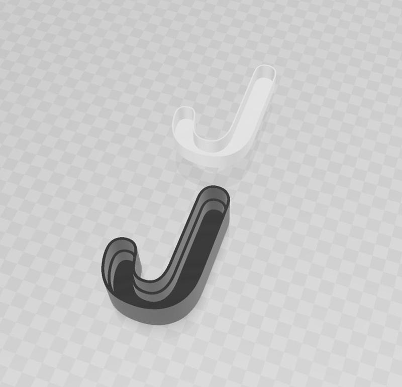 LED letter J body + cover