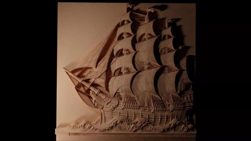 The Flying Dutchman CNC 3d Print High Relief Sand Casting