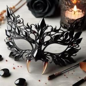 Obsidian Dragon Scale Fantasy Masquerade Mask