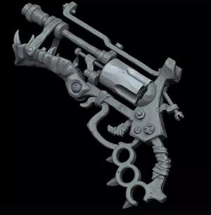 Fantasy stylized desert revolver 3d print