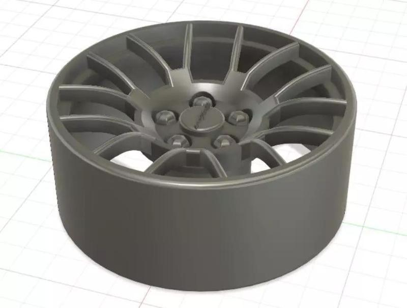 Green Flash Wheels with Tires and Brakes for 3D Print