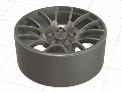 Green Flash Wheels with Tires and Brakes for 3D Print