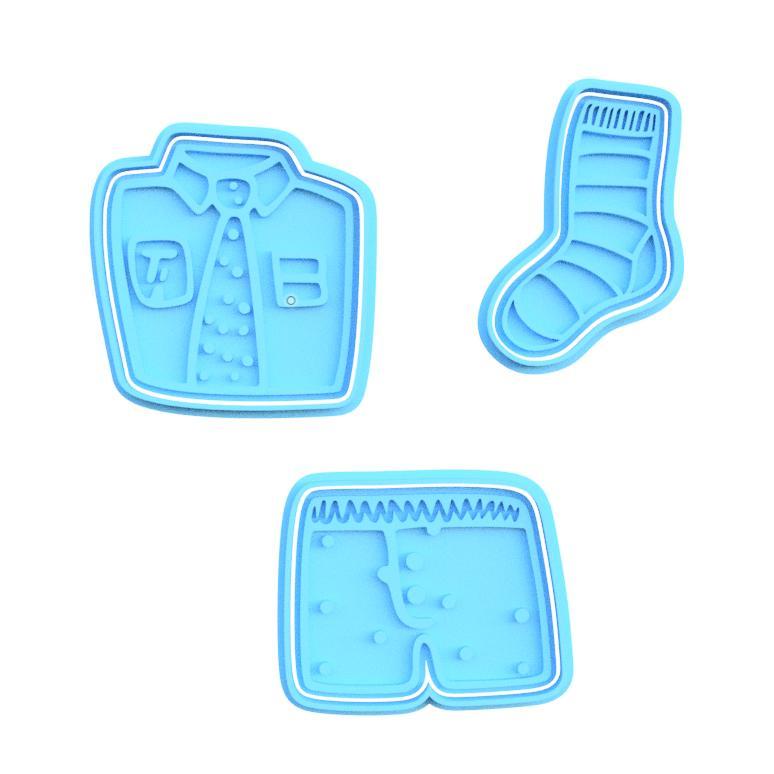 Men's clothing / Business cookie cutter set of 3