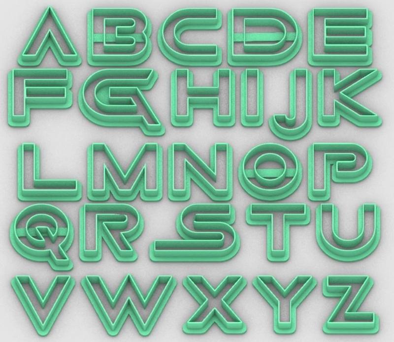 squid game - alphabet font - cookie cutter