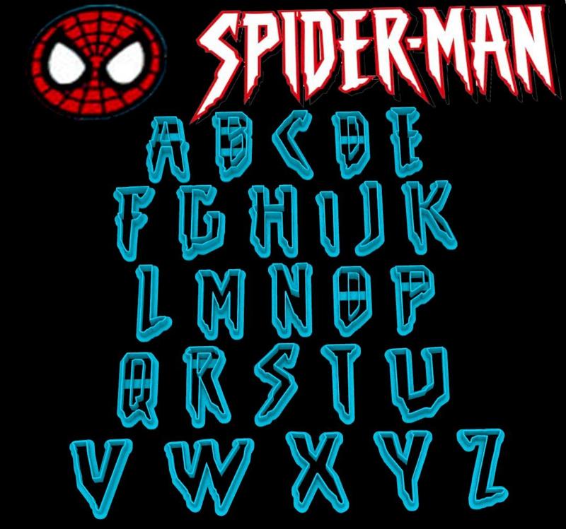 Spiderman - alphabet letters cookie cutter - cookie cutter set