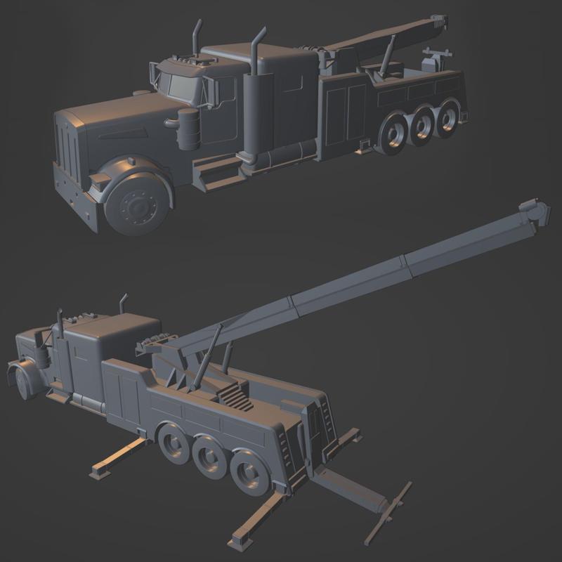 N Scale Semi Recovery Truck