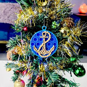 US Navy Tribute Mosaic Holiday Ornament