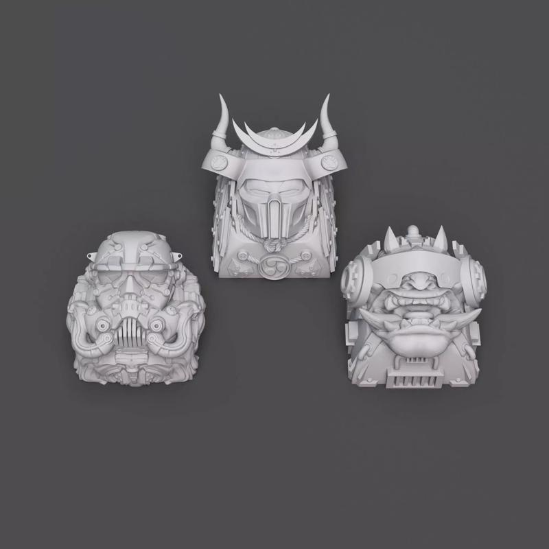 Pack 3 Keycaps of Cyber Samurai  - Cyber Ogre  - Cyber Trooper