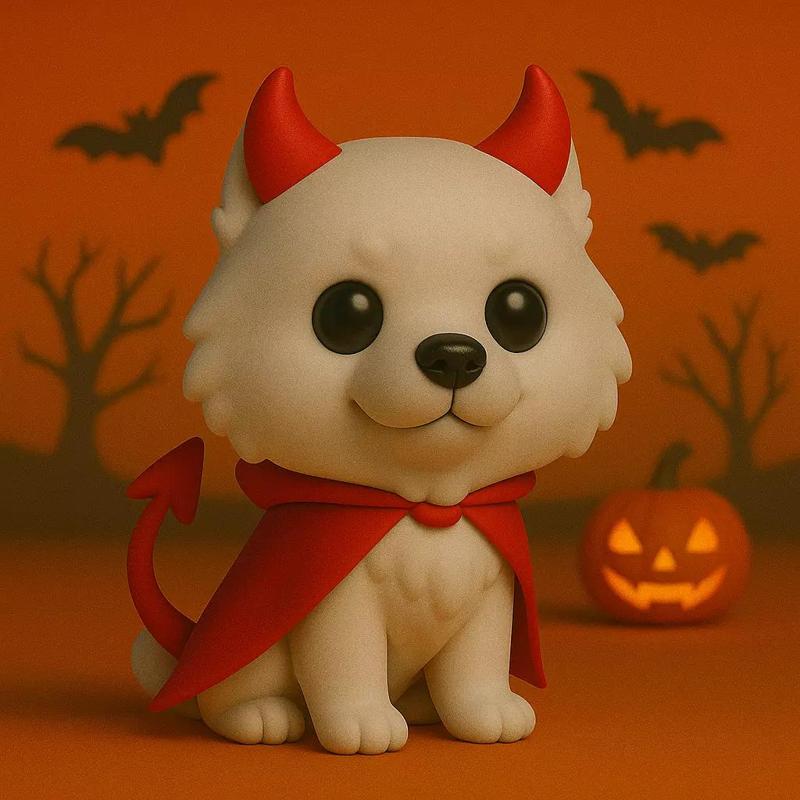 Samoyedo Diablillo de Halloween POP STL
