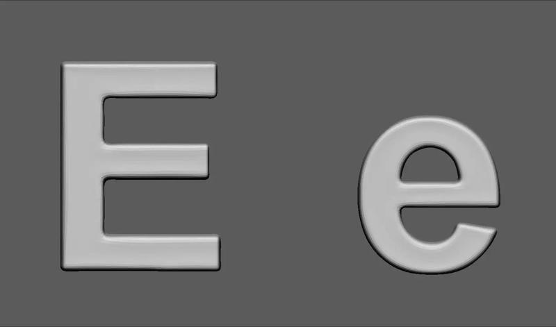 Volumetric letter Ee for cnc 3d print