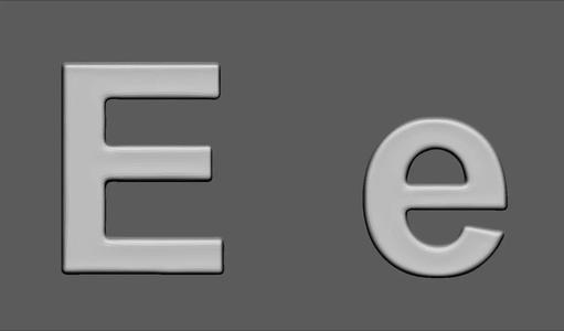 Volumetric letter Ee for cnc 3d print