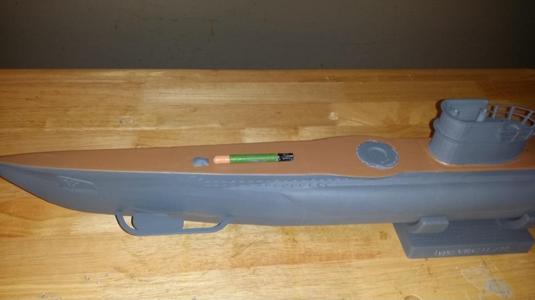 Bathtub U-boat Type G7a scale size torpedo