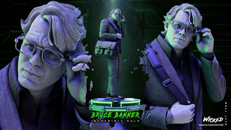 Bruce Banner Sculpture Tested for 3d printing