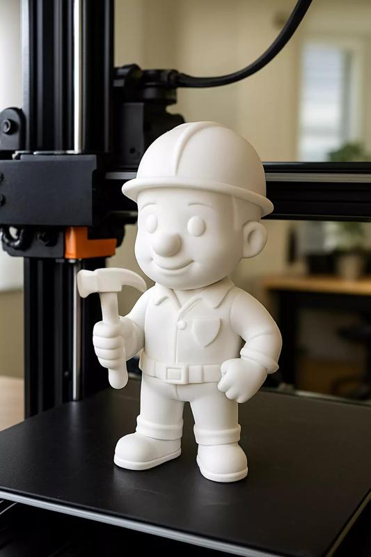 Construction Worker Cartoon STL Miniature Figurine