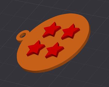 Dragon Ball 4 stars keychain
