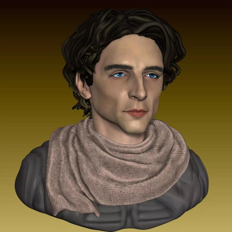 Dune Paul Atreides Timothee Chalamet Head and Bust