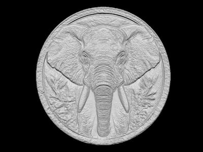 Elephant Portrait Relief Medallion Sculpture