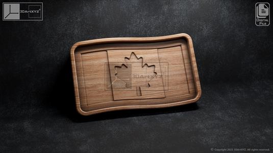 Canada Wavy Flag Tray - CNC Files for Wood (svg, dxf, eps, ai, pdf)