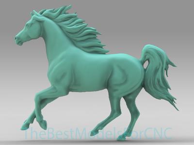 3D Model STL File for CNC Router Laser & 3D Printer Running Horse