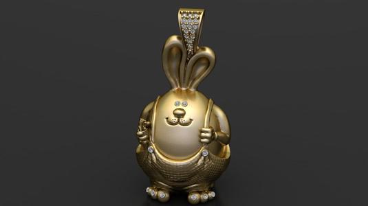 HEALTHY RABBIT PENDANT 3D PRINTABLE MODEL