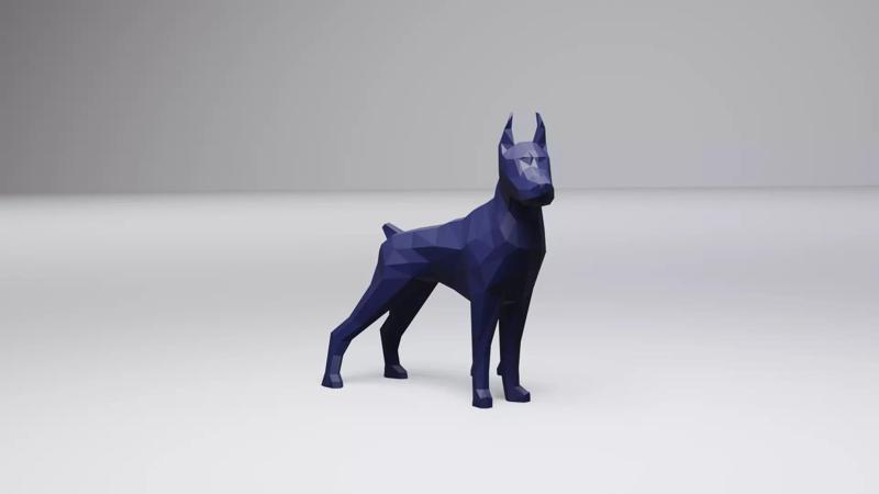Low Poly Dobermann doberman dog