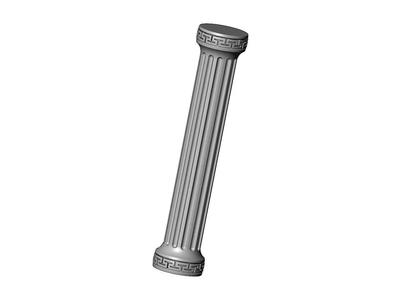 Fluted greek key pattern ends round pillar column