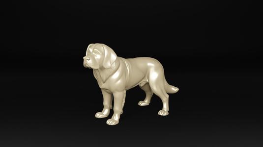 Saint Bernard Dog 3D Model - Lifelike STL for Printing