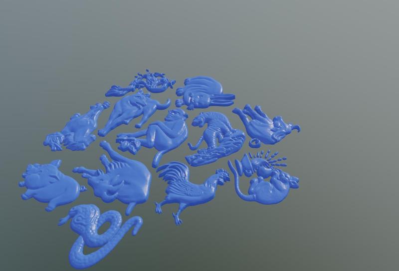 chinese zodiac 3d print ready