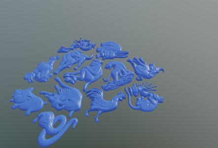 chinese zodiac 3d print ready