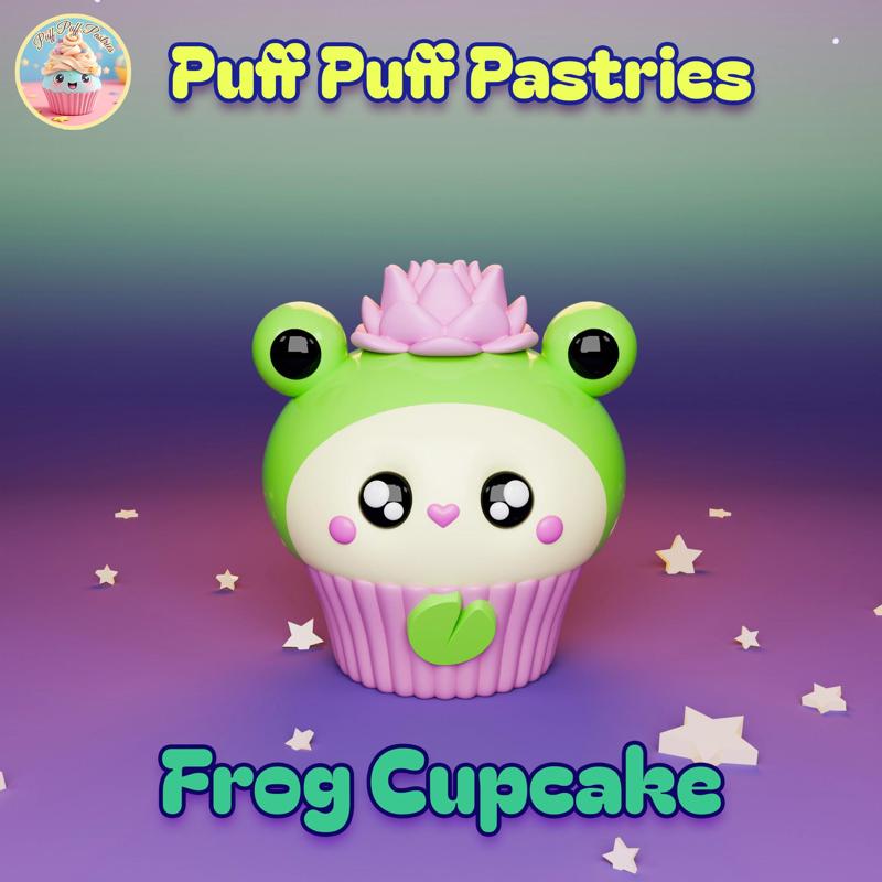 Kawaii Frog Cupcake Chibi
