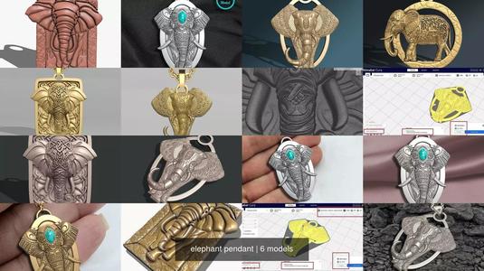 elephant pendant 3D Model Collection