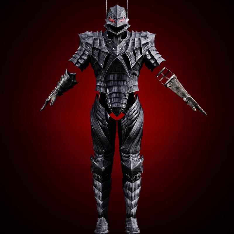 BERSERK ARMOR GUTS FULL COSPLAY SET with helmet and wearable cannon arm life size replica - Berserk Fan Art