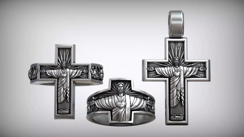 Jesus Christ The Protector Statue Cross Collection