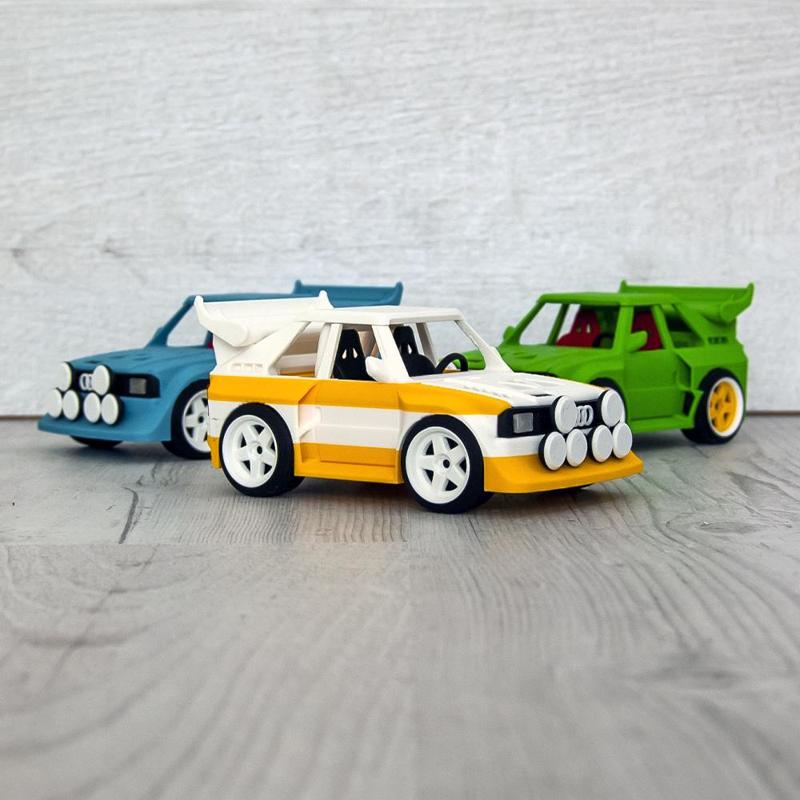 Audi Quattro S1 Rally in a Playful Cartoon Style