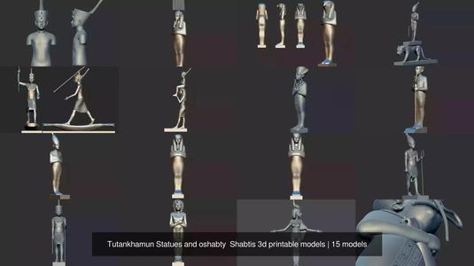 Tutankhamun Statues and oshabty  Shabtis 3d printable models 3D Model Collection