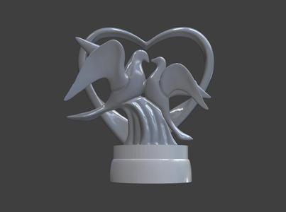 The Dance of Devotion and Love The Meeting of Doves  Figure - 3D Print Model